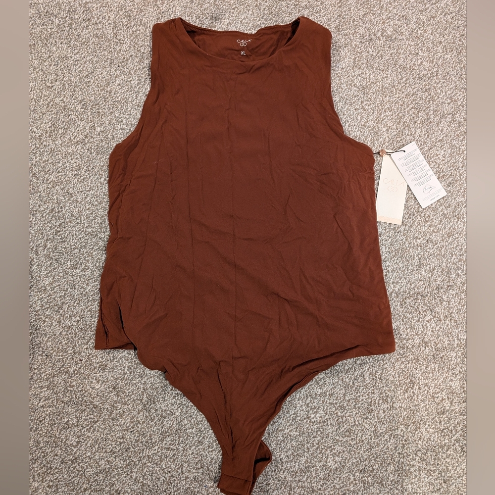 Calia Inspire Tank Lycra Bodysuit Red Brown Size XL